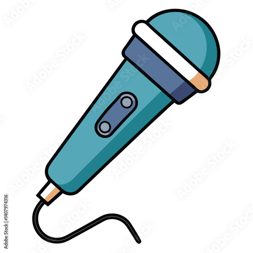 Microphone illustration flat vector design