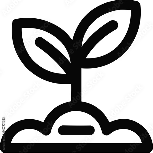 Seedling icon representing growth and nature  