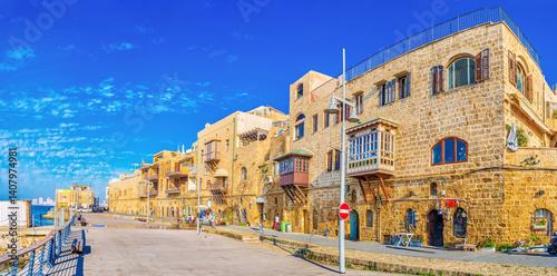 Obraz na płótnie The promenade of Jaffa, Retzif HaAliya HaShniya Street, Tel Aviv, Israel w salonie