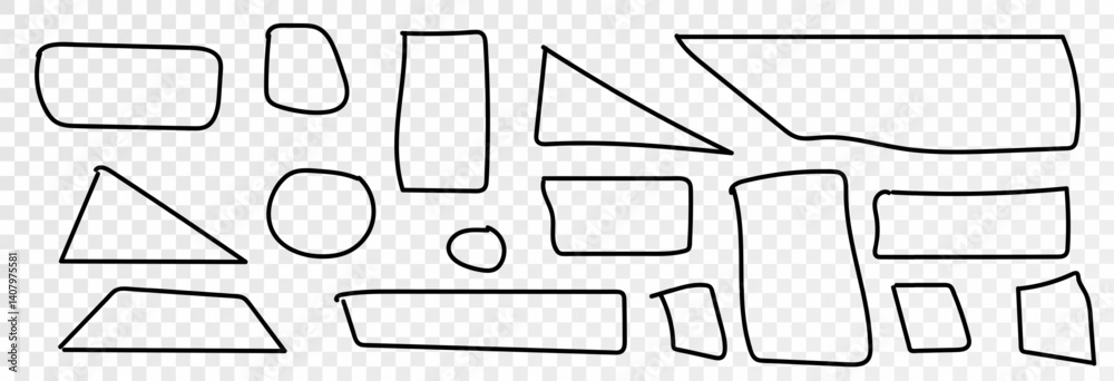 Set of black hand drawn arrows and frames. Collection of various arrow and frame icons signs. Set of modern simple vector arrows on transparent png background. Set of black hand drawn arrows and frames. Collection of various arrow and frame icons signs. Set of modern simple vector arrows on transparent png background.