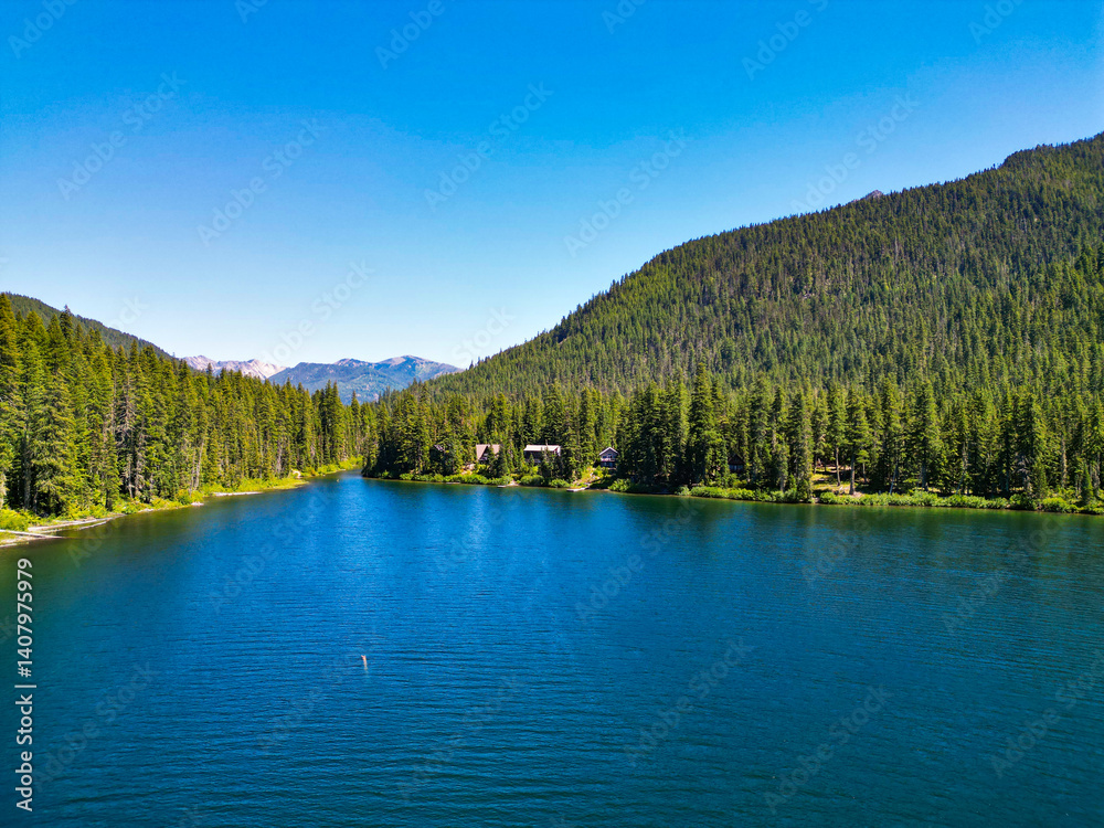 Landscape of mountain and forest of Cooper lake. Nature landscape. Cooper Lake in Washington. Scenic nature of popular hiking Cooper lake. Cooper lake with mountain landscape. Majestic mountains Landscape of mountain and forest of Cooper lake. Nature landscape. Cooper Lake in Washington. Scenic nature of popular hiking Cooper lake. Cooper lake with mountain landscape. Majestic mountains