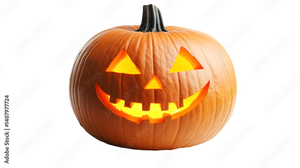 Naklejka premium halloween pumpkin isolated on white