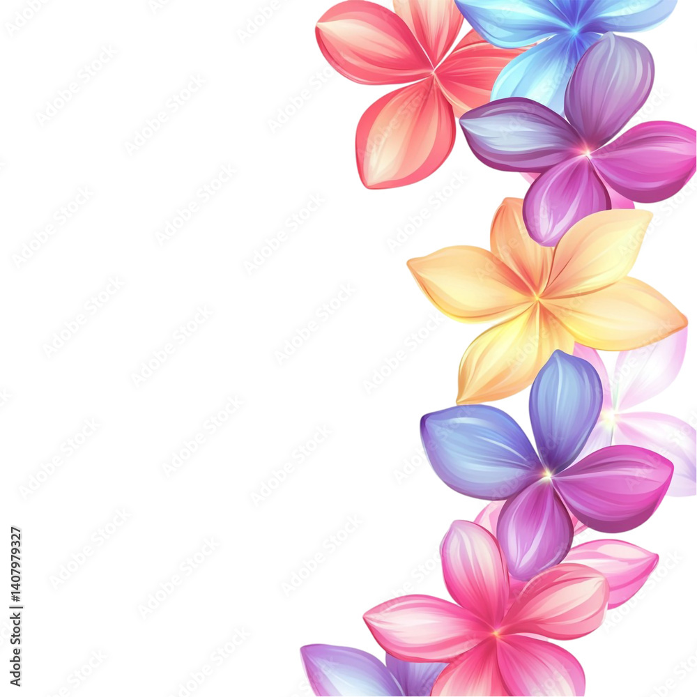 Fototapeta premium Colorful flowers design floral background pastel petals blossom nature beauty botanical illustration