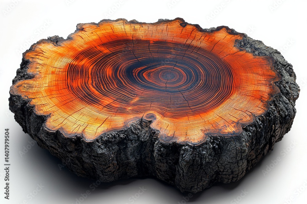 Obraz premium tree cross section growth rings