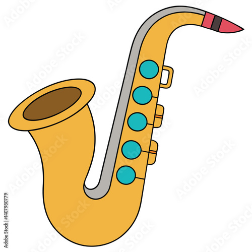 Saxophone illustration flat vector design