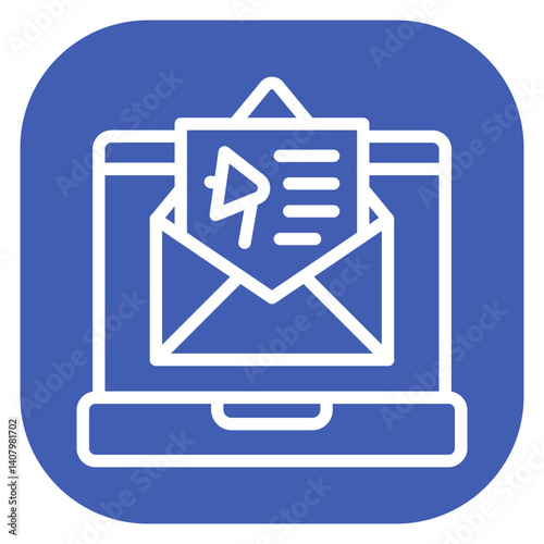 Minimalist Line Art Advertising Message Rounded Square Icon