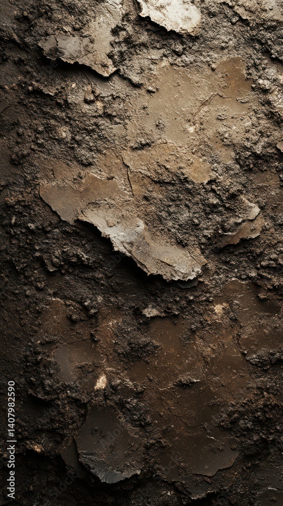 Textured wall surface showing layers of grime and peeling paint in an urban environment Textured wall surface showing layers of grime and peeling paint in an urban environment
