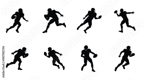 Wallpaper Mural Dynamic Football Player Silhouettes: Action and Movement Torontodigital.ca