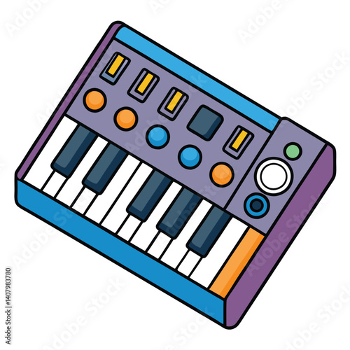 Synthesizer illustration flat vector design
