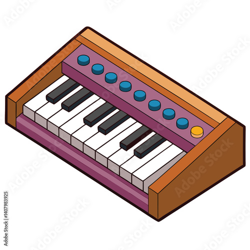 Synthesizer illustration flat vector design