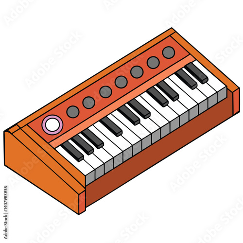 Synthesizer illustration flat vector design