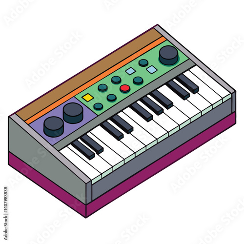 Synthesizer illustration flat vector design