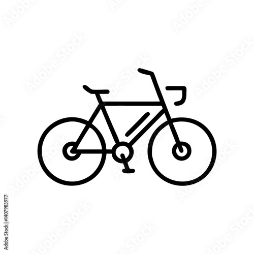 bike sharing icon in minimalistic style, black outline, transparent background