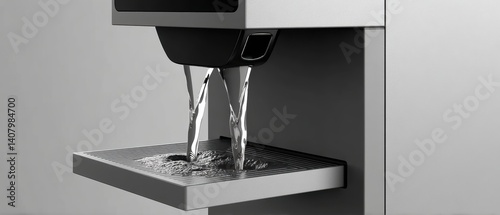 Obraz na płótnie Smart capsule coffee machine dispensing performance-enhancing drink with biometric scan interface verifying user s current need - Performance-enhancing Verification Customized scan w salonie