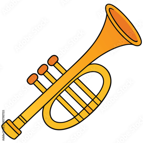 Trumpet illustration flat vector design