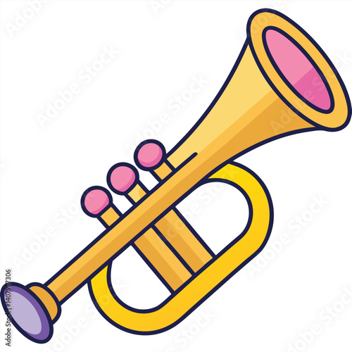Trumpet illustration flat vector design