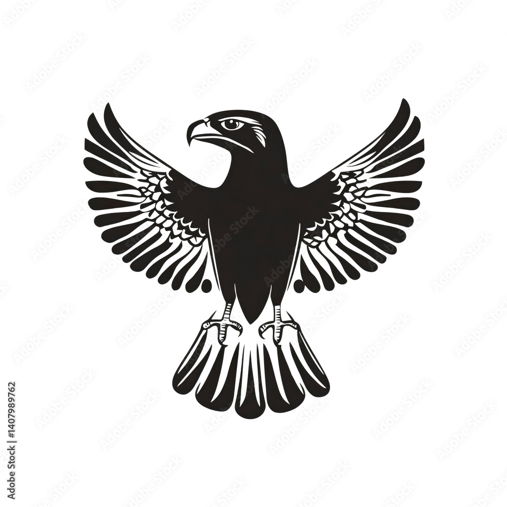 Naklejka premium Majestic Silhouette of a Hawk in Flight