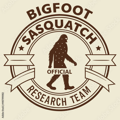 Official Sasquatch Bigfoot Research Team Badge T-Shirt for True Believers.