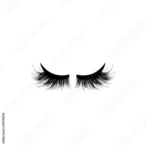 Dramatic False Eyelashes on Transparent background - Beauty and Makeup Concept
