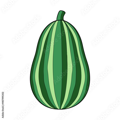 Vibrant Pumpkin Illustration: A detailed, artistic rendering of a pumpkin against a backdrop of pure, crisp space. The piece captures the essence of autumn with vivid green shades and a clean.
