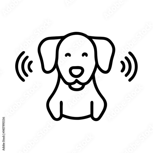 Dog icon with microphone