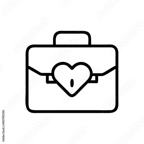 Briefcase icon with a heart