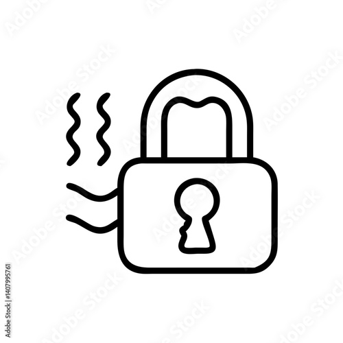 Heat wave padlock icon