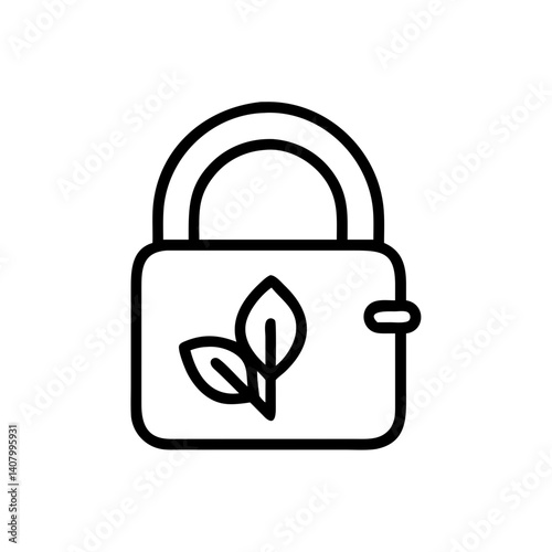Padlock icon with leaf