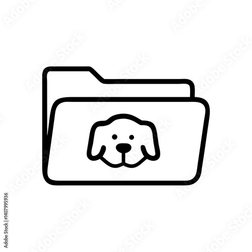 Icon of a briefcase with a dog