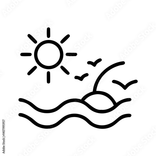 Icon of the sun with a bird