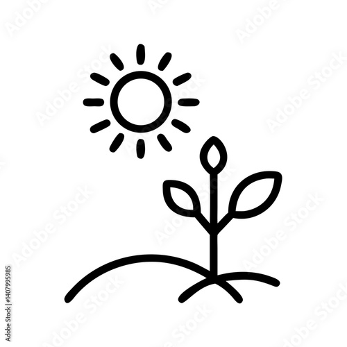 Tree icon with sun
