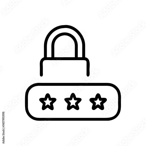 Padlock icon with star