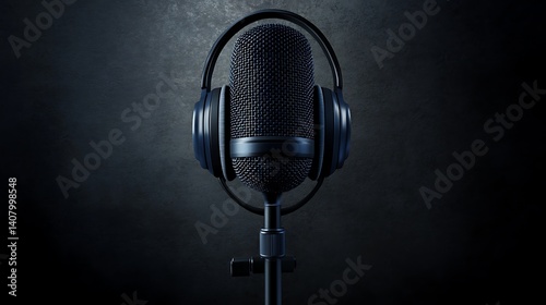 Dark Studio Microphone with Headphones