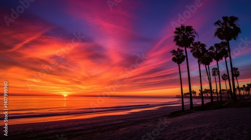 photograph ocean beach palm tree