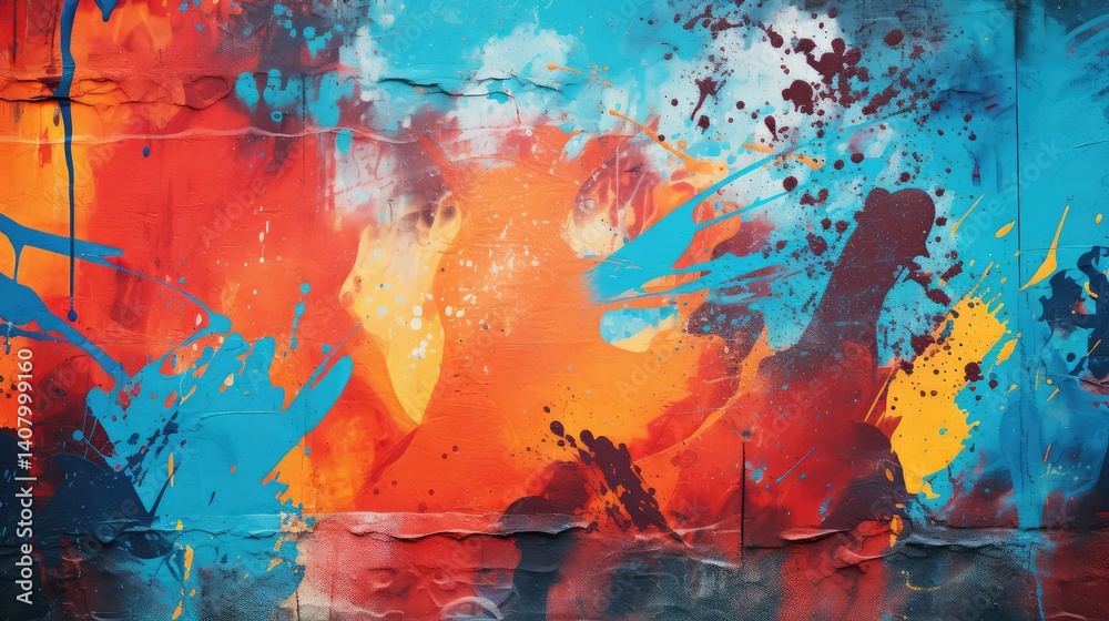 Obraz premium urban red and orange background