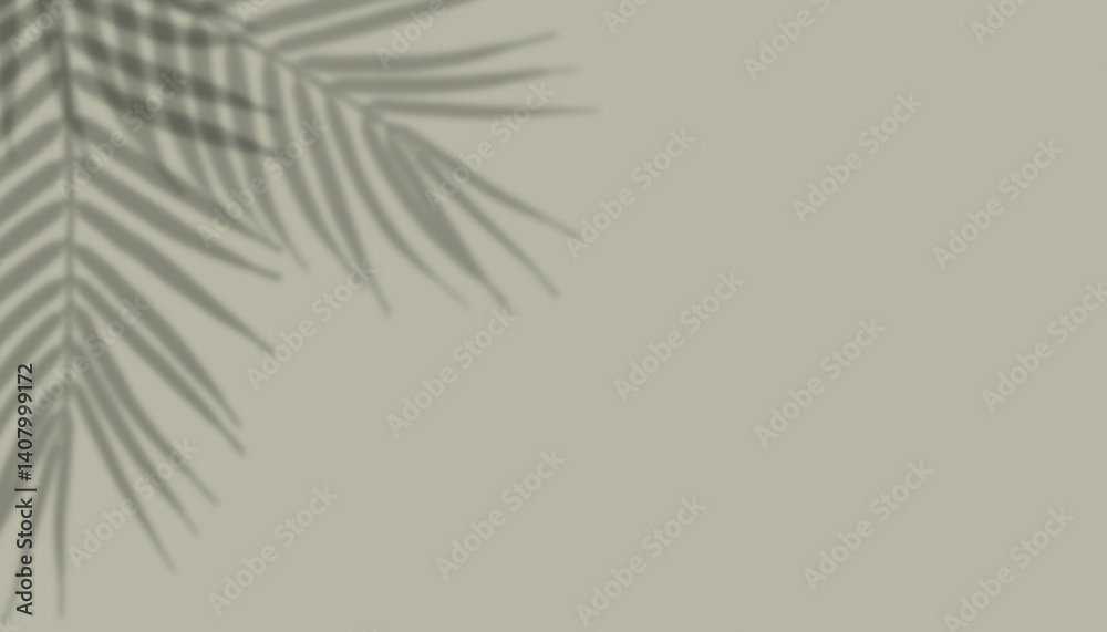 shadow from plant branches on green background
