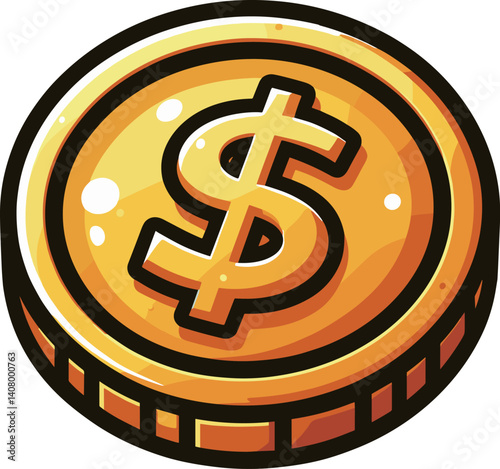 ドルマークの金貨のイラスト
