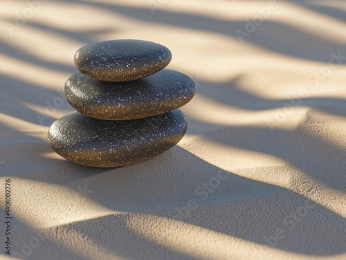 Zen Stones on Sand photo