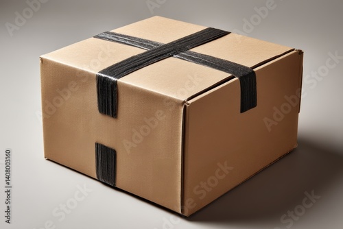 Wallpaper Mural Minimalist e-commerce packaging made from biodegradable material, branded with eco icons, QR code for carbon tracking, and compostable sealing strip - ecommerce sustainability Torontodigital.ca