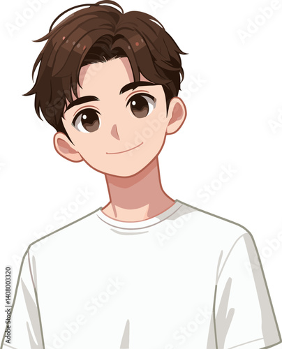 白いTシャツの男性のイラスト
