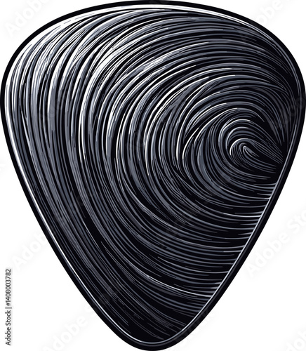 黒いギターピックのイラスト
