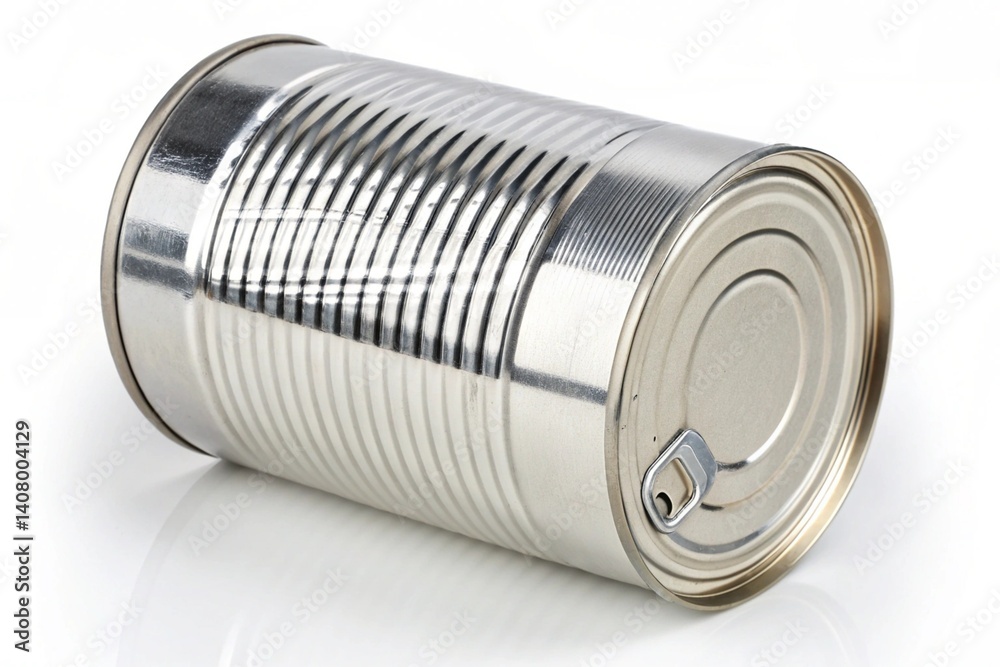 Sleek Cylindrical Metal Can: Ribbed Texture, Shiny Finish, Perfect for Food Packaging Design, Mockups, and Branding Projects. High-Resolution Image, Upscaled for Crisp Detail on Sleek Cylindrical Metal Can: Ribbed Texture, Shiny Finish, Perfect for Food Packaging Design, Mockups, and Branding Projects. High-Resolution Image, Upscaled for Crisp Detail on