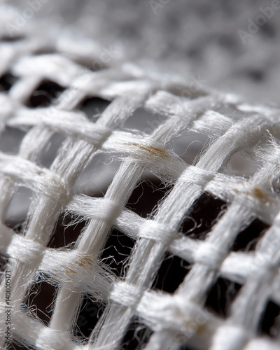 Geotextile fabric protection. Construction engineering. Drainage  installation. Erosion barrier. Macro shot of a geotextile weave pattern showcasing synthetic materials. photo