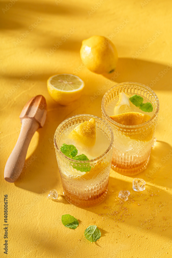 Tasty lemonade made of fresh citrus fruits.