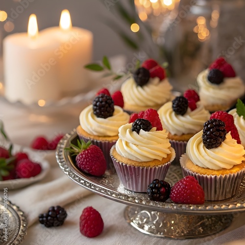 chocolate cake with berries