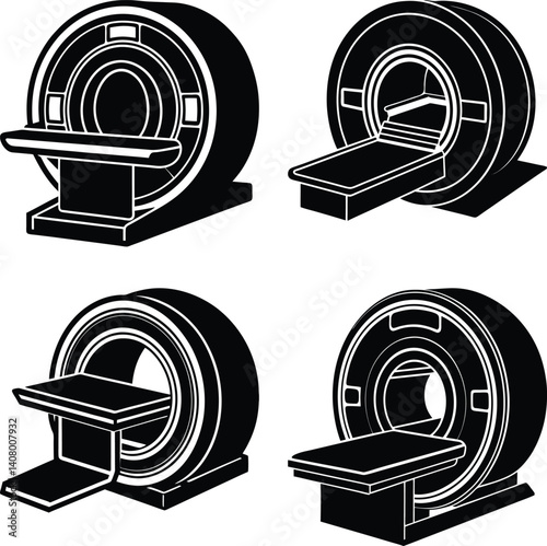 MRI Machine silhouette vector