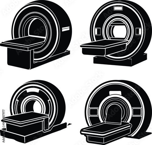 MRI Machine silhouette vector