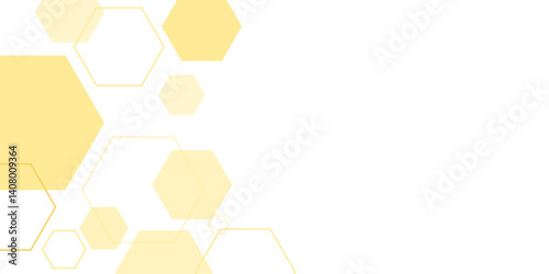 Abstract hexagon frame for futuristic banner template. geometric hexagon science network pattern. Modern simple style hexagonal graphic concept. geometric lines for composing decorated. illustration.