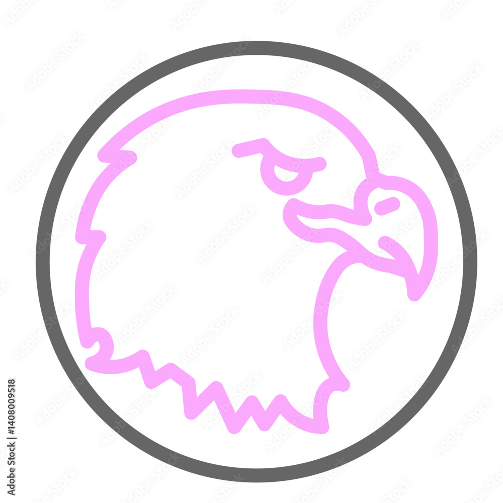 Eagle Flying Vector Line Lt Pink Grey Icon Design Eagle Flying Vector Line Lt Pink Grey Icon Design