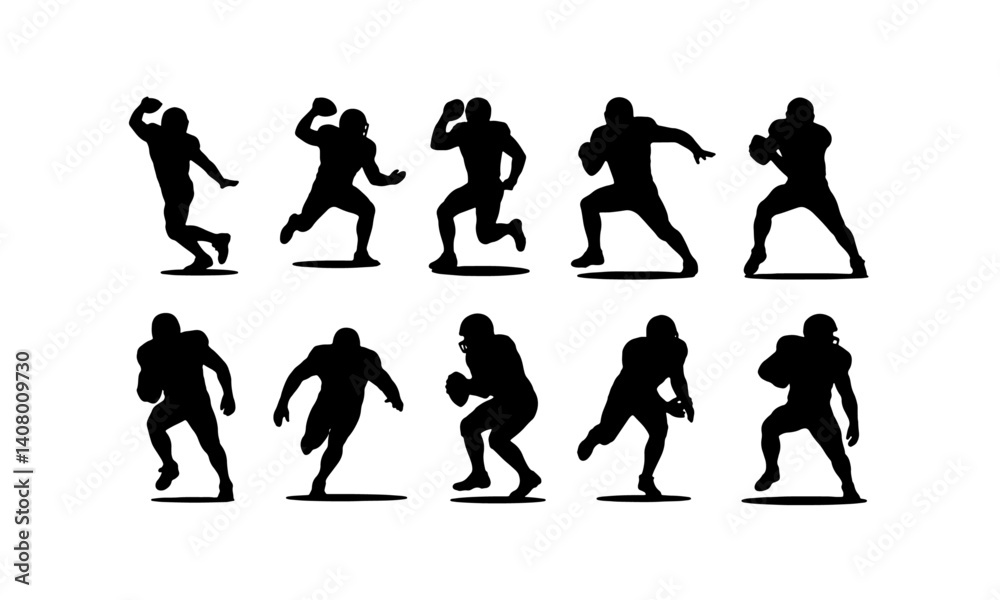 Obraz premium American Football Player Silhouettes